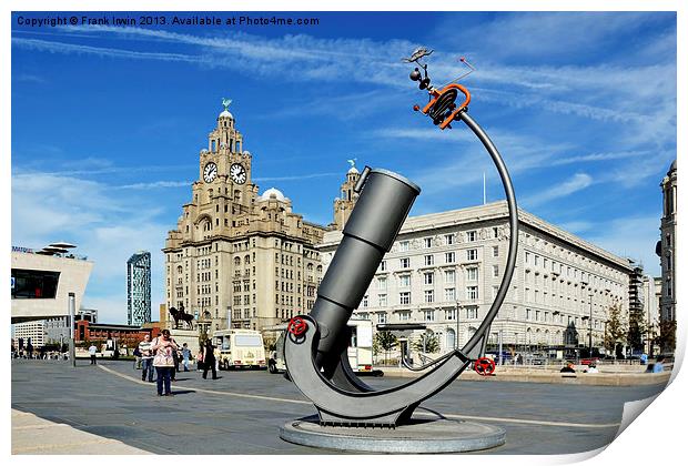 Liverpools Pier Head, Waterfront. Print by Frank Irwin