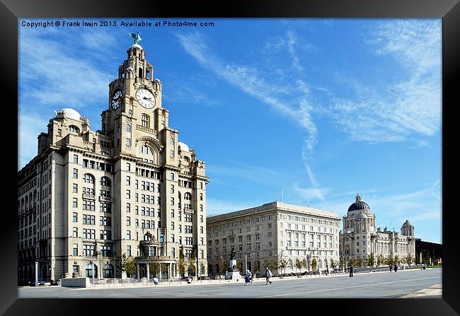 Liverpools Iconic Waterfront - The Three Graces Framed Print by Frank Irwin