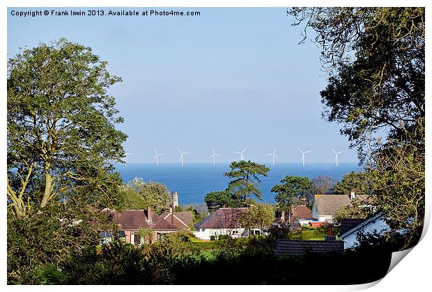 An unsightly wind farm spoiling the view. Print by Frank Irwin