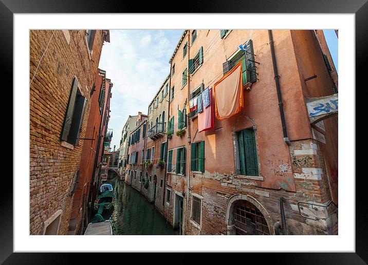 Venetian Canals Italy Framed Mounted Print by Steve Hughes