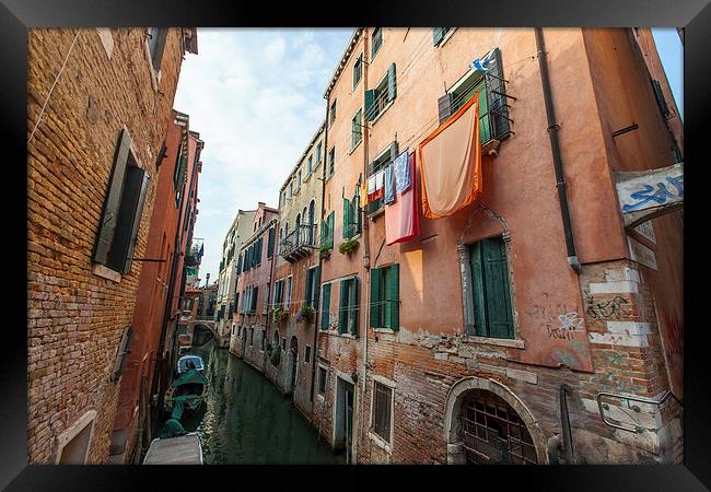 Venetian Canals Italy Framed Print by Steve Hughes