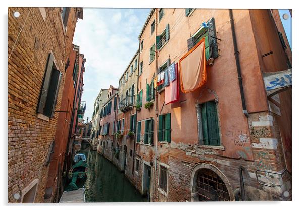 Venetian Canals Italy Acrylic by Steve Hughes