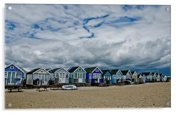 Stormy skys over beach huts Acrylic by Dan Ward
