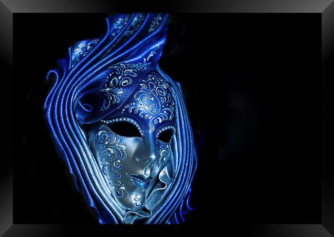 Blue Venetian Mask Framed Print by Steve Hughes