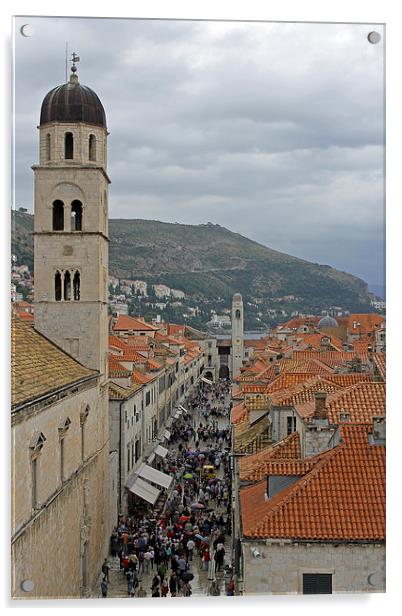 Stradun Dubrovnik Acrylic by Tony Murtagh