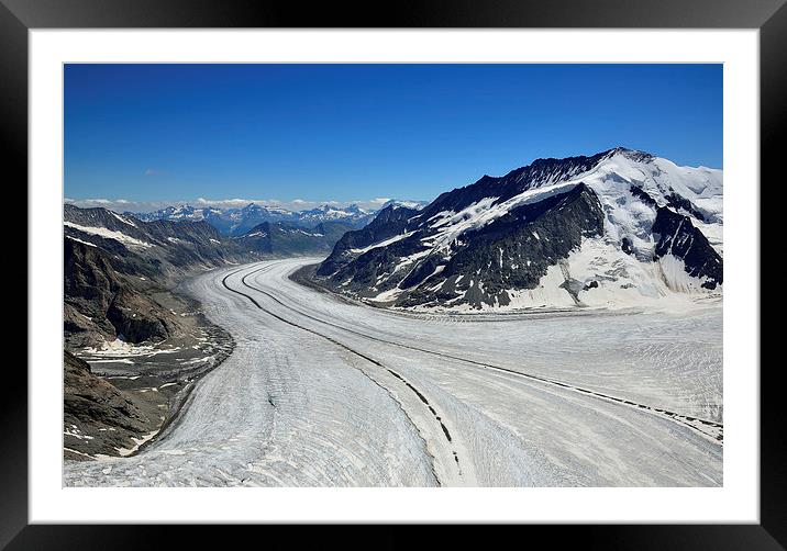 Aletsch Glacier Aerial Shot Framed Mounted Print by Gurinder Punn