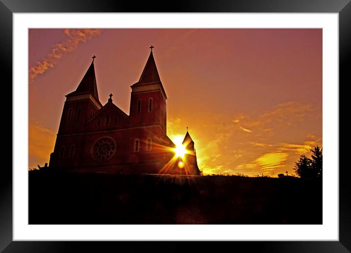 St Vincent Basilica at Sunset Framed Mounted Print by Tom and Dawn Gari