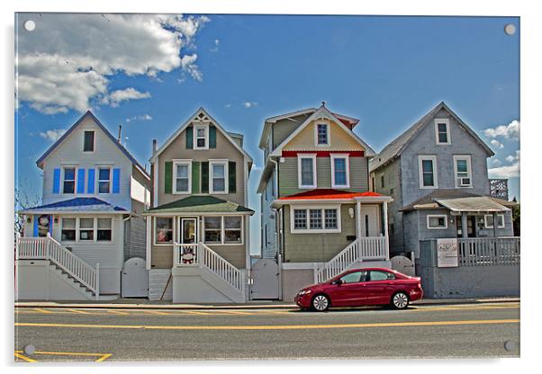 Painted Ladies of Somers Point Acrylic by Tom and Dawn Gari