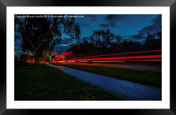 trails of light Framed Mounted Print by paul neville