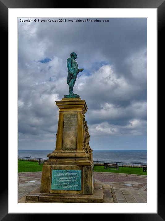 Captain Cook Memorial Whitby Framed Mounted Print by Trevor Kersley RIP