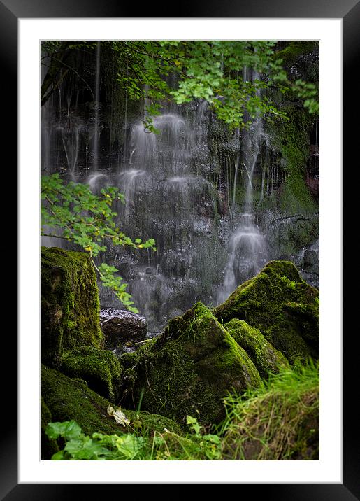 Waterfall rocks Framed Mounted Print by Chris Walker