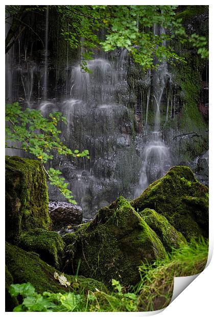 Waterfall rocks Print by Chris Walker