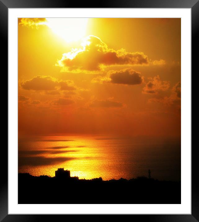 Haifa Sunset Framed Mounted Print by Mary Lane