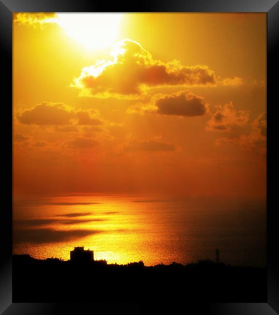 Haifa Sunset Framed Print by Mary Lane