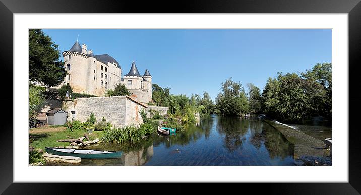 Verteuil-sur-Charente, France Panorama Framed Mounted Print by Ann Garrett
