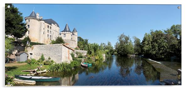 Verteuil-sur-Charente, France Panorama Acrylic by Ann Garrett