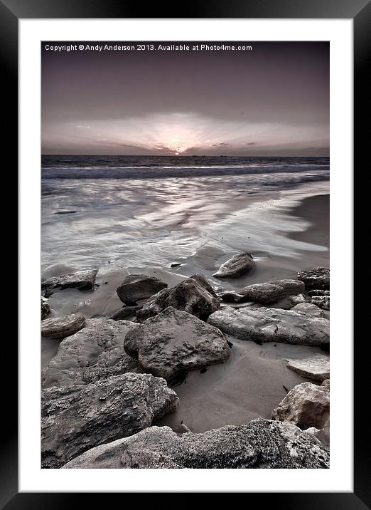 Western Australia Beach Sunset Framed Mounted Print by Andy Anderson