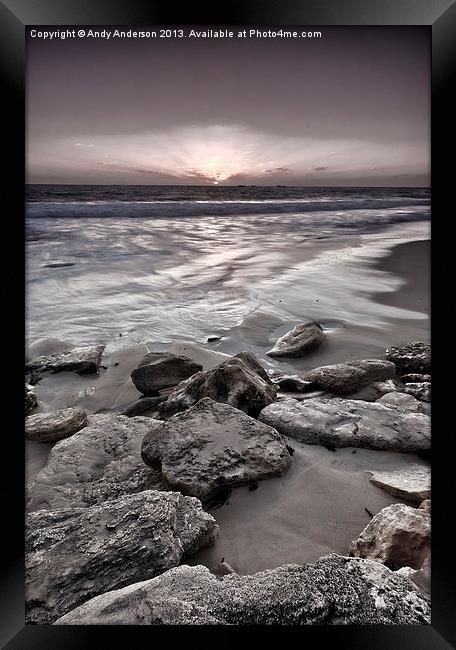 Western Australia Beach Sunset Framed Print by Andy Anderson