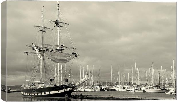 TS Royalist in Brixham Canvas Print by Peter F Hunt