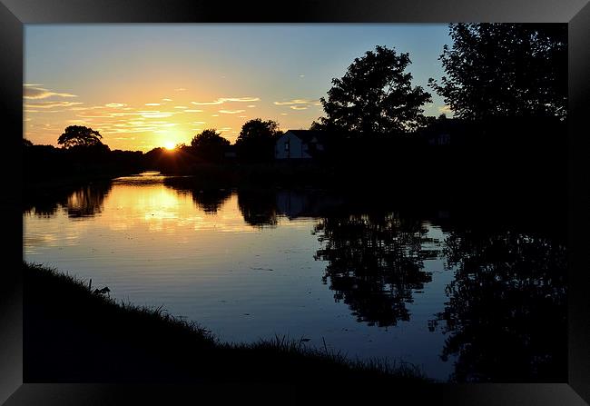 Sunset over the Lancaster Canal Framed Print by Gary Kenyon