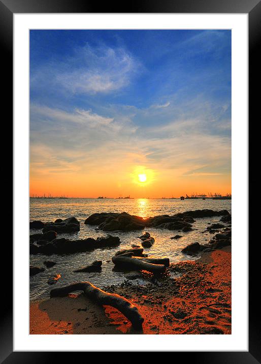 sunset Framed Mounted Print by melvin baroga