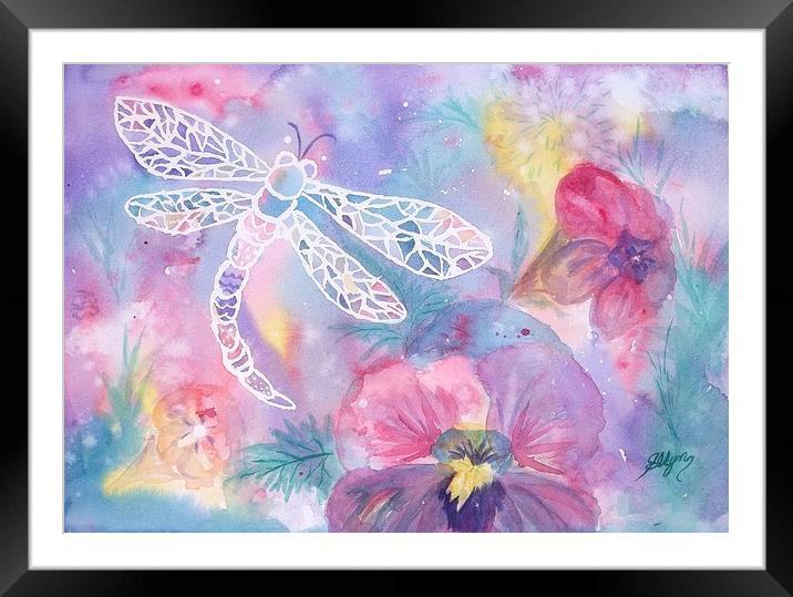 Dance of the Dragonfly Framed Mounted Print by ellen levinson