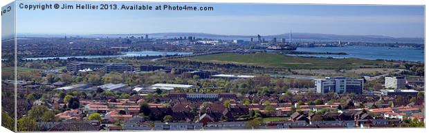 Panorama Portsmouth harbour Canvas Print by Jim Hellier