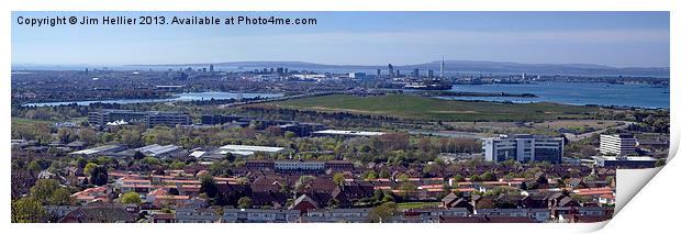 Panorama Portsmouth harbour Print by Jim Hellier