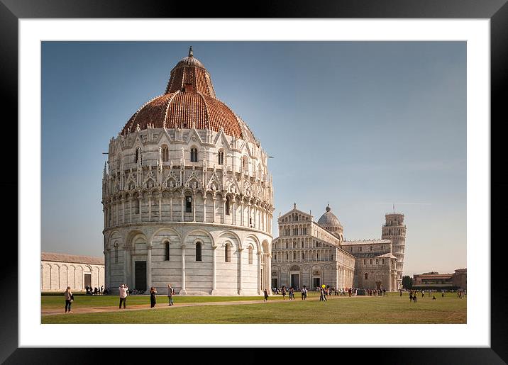 BaptBaptistry, Cathedral and Leaning Tower of Pisa Framed Mounted Print by Stephen Mole