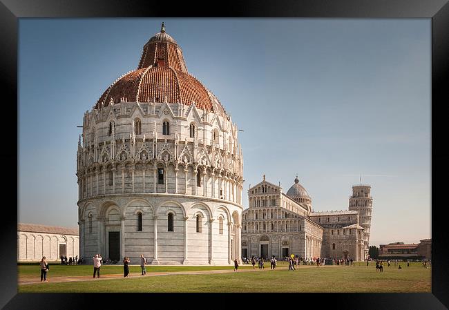 BaptBaptistry, Cathedral and Leaning Tower of Pisa Framed Print by Stephen Mole
