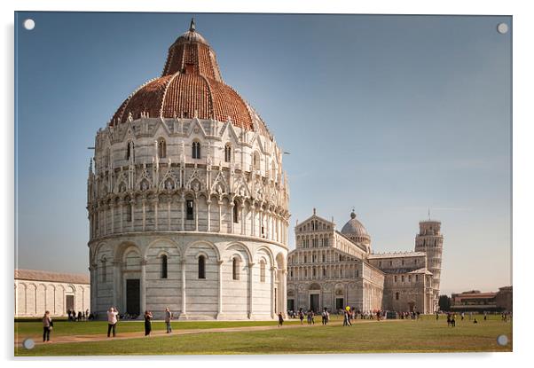 BaptBaptistry, Cathedral and Leaning Tower of Pisa Acrylic by Stephen Mole