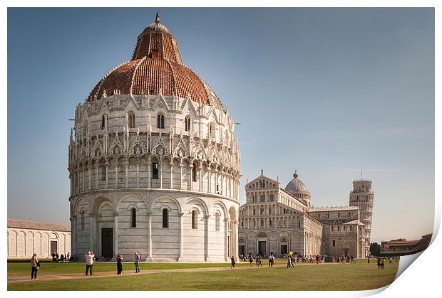 BaptBaptistry, Cathedral and Leaning Tower of Pisa Print by Stephen Mole