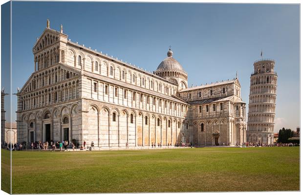 Cathedral and Leaning Tower of Pisa Canvas Print by Stephen Mole