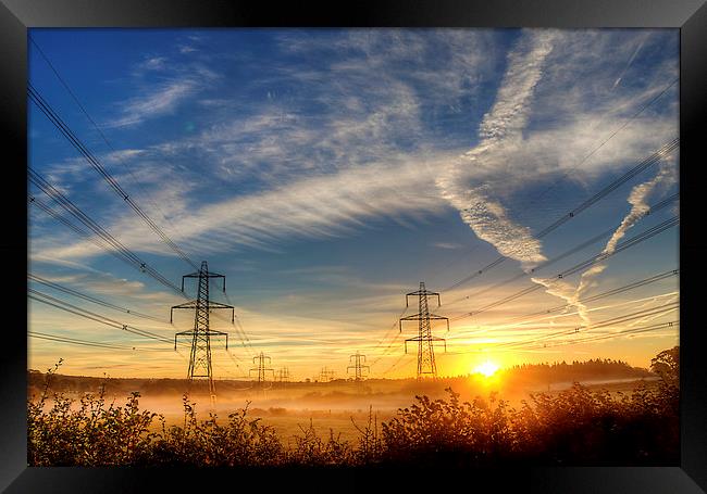 Pylon Sunrise Framed Print by Simon West