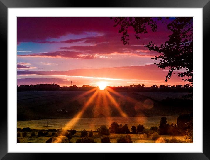 lucidimages sunset old sarum skyline salisbury Framed Mounted Print by Raymond  Morrison