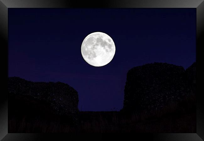 lucidimages-moon-old-sarum Framed Print by Raymond  Morrison