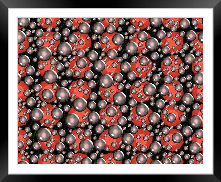 Red circles and bubbles Framed Mounted Print by Ruth Hallam
