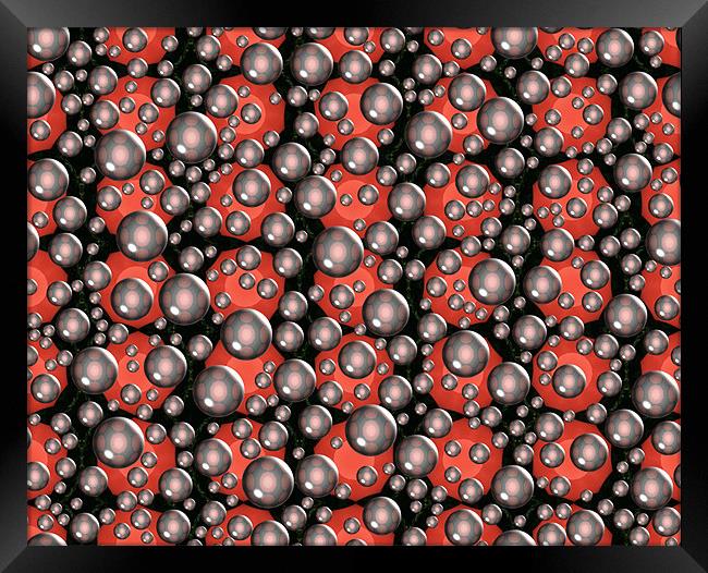 Red circles and bubbles Framed Print by Ruth Hallam