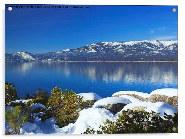 Lake Tahoe Winter Acrylic by Kim Hojnacki