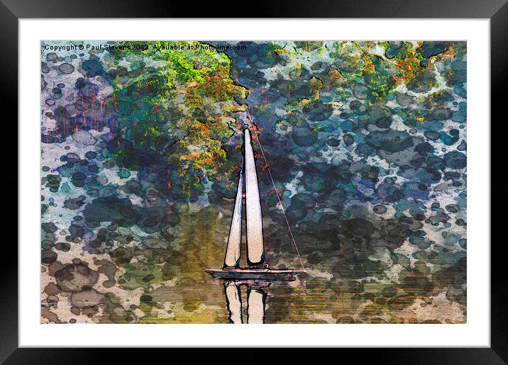 Yacht on the lake Framed Mounted Print by Paul Stevens