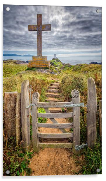 Gate to Llanddwyn Island Acrylic by Adrian Evans