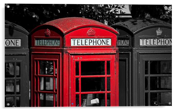 Red Phone Box Acrylic by Scott Anderson