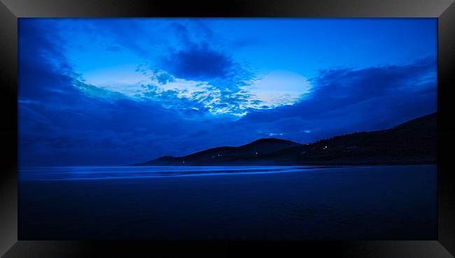 Red cliffs of Dingle peninsula from Inch beach Framed Print by Pierre TORNERO