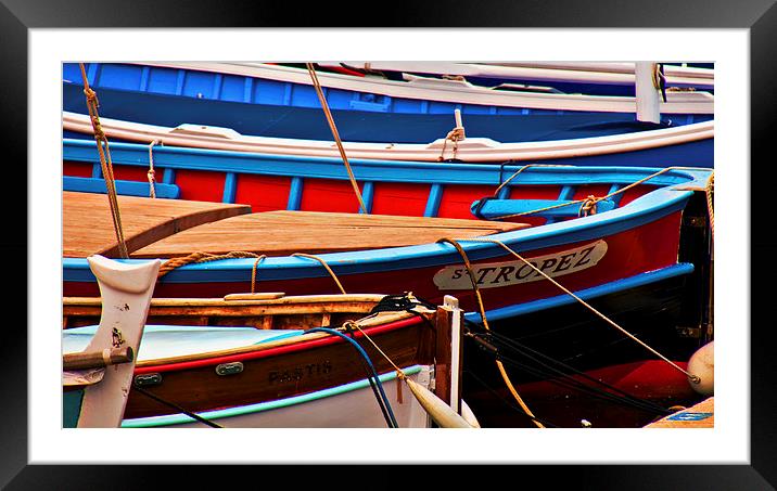 St Tropez Boats Framed Mounted Print by Scott Anderson