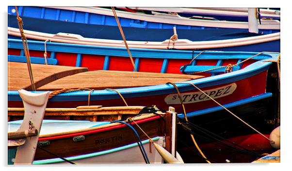 St Tropez Boats Acrylic by Scott Anderson