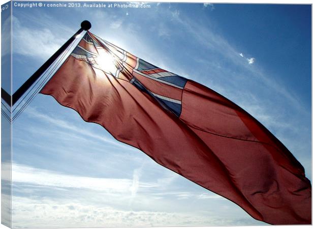 sun through red ensign Canvas Print by uk crunch