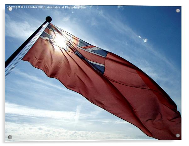 sun through red ensign Acrylic by uk crunch