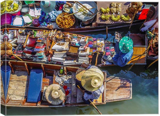 Floating Market Canvas Print by colin chalkley