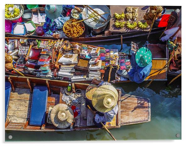 Floating Market Acrylic by colin chalkley
