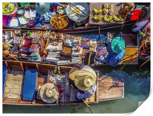 Floating Market Print by colin chalkley